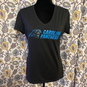Ladies Nike Dri Fit Black Carolina Panthers V-Neck T~ Shirt Size Medium 🏈